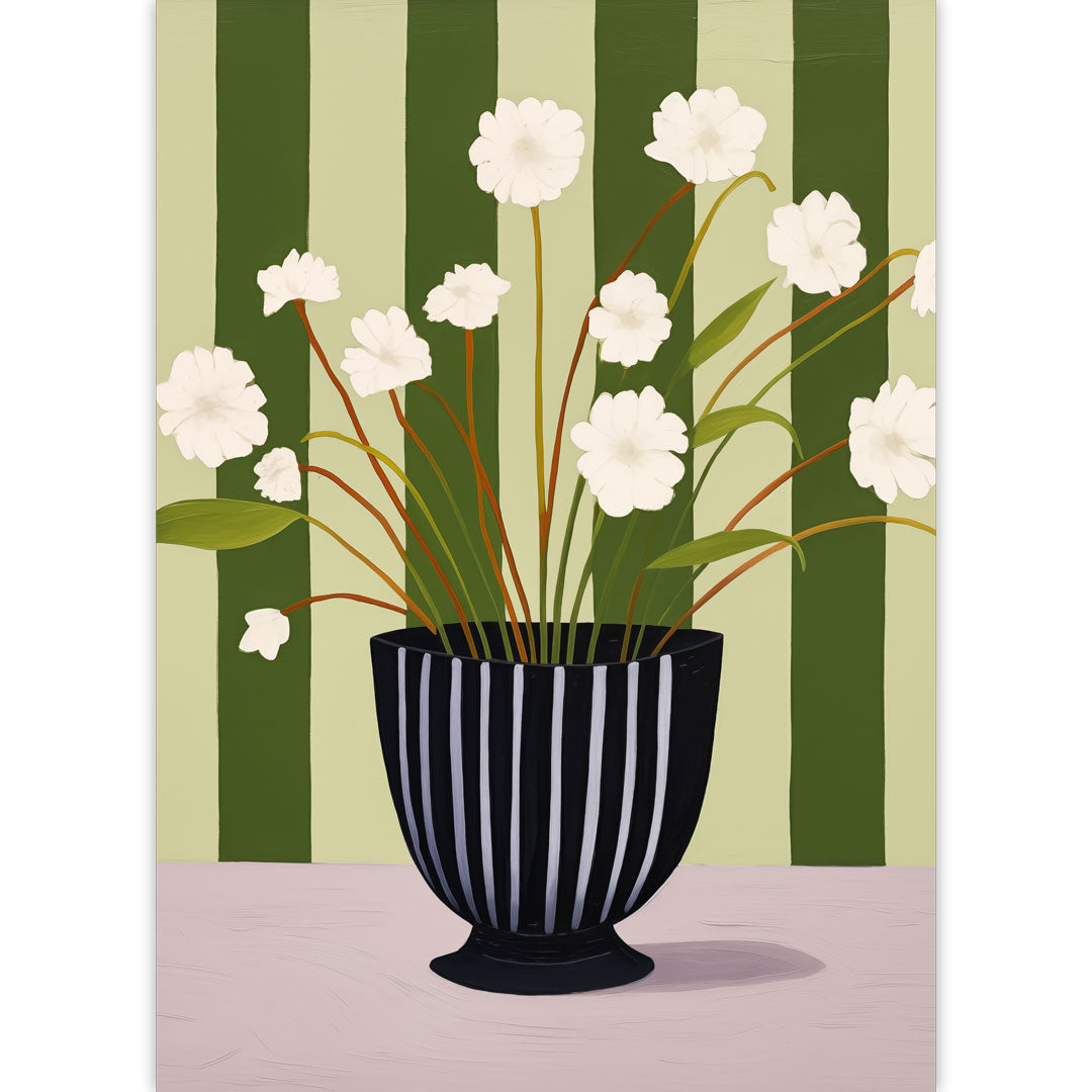 Striped Vase Poster
