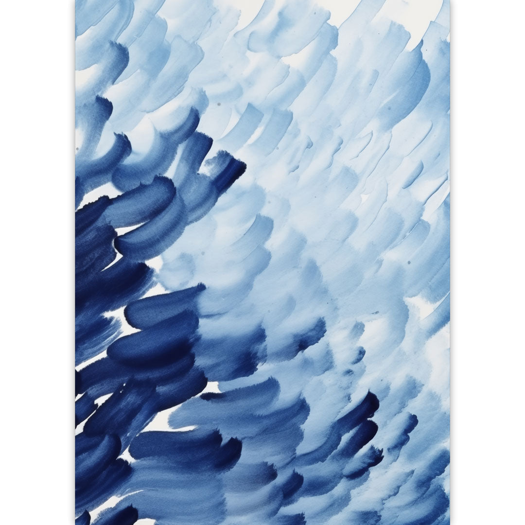 Blue Brushstrokes Poster