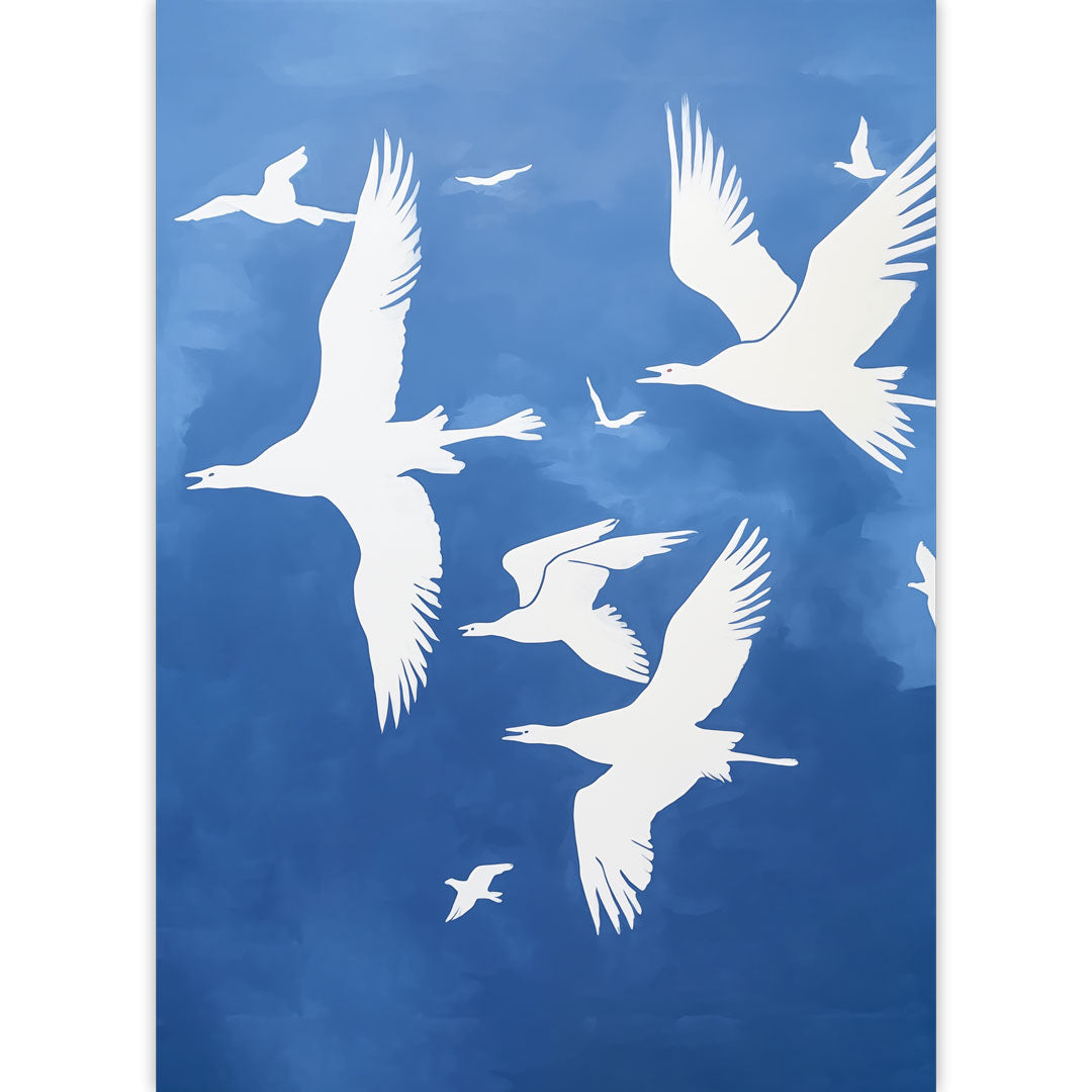 Flying Birds Silhouette Poster