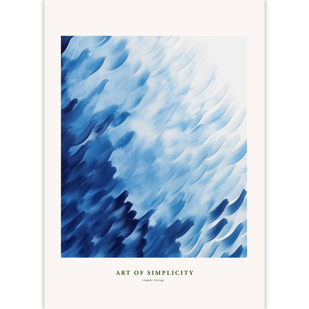 Blue Brush Strokes No2 Poster