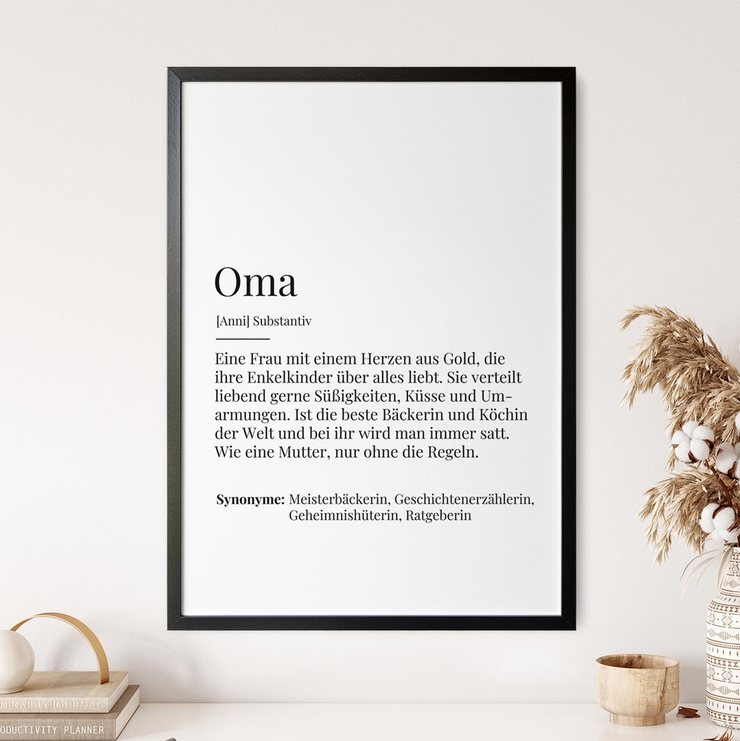 Personalisiertes Definition Oma Poster | MY FAM POSTER