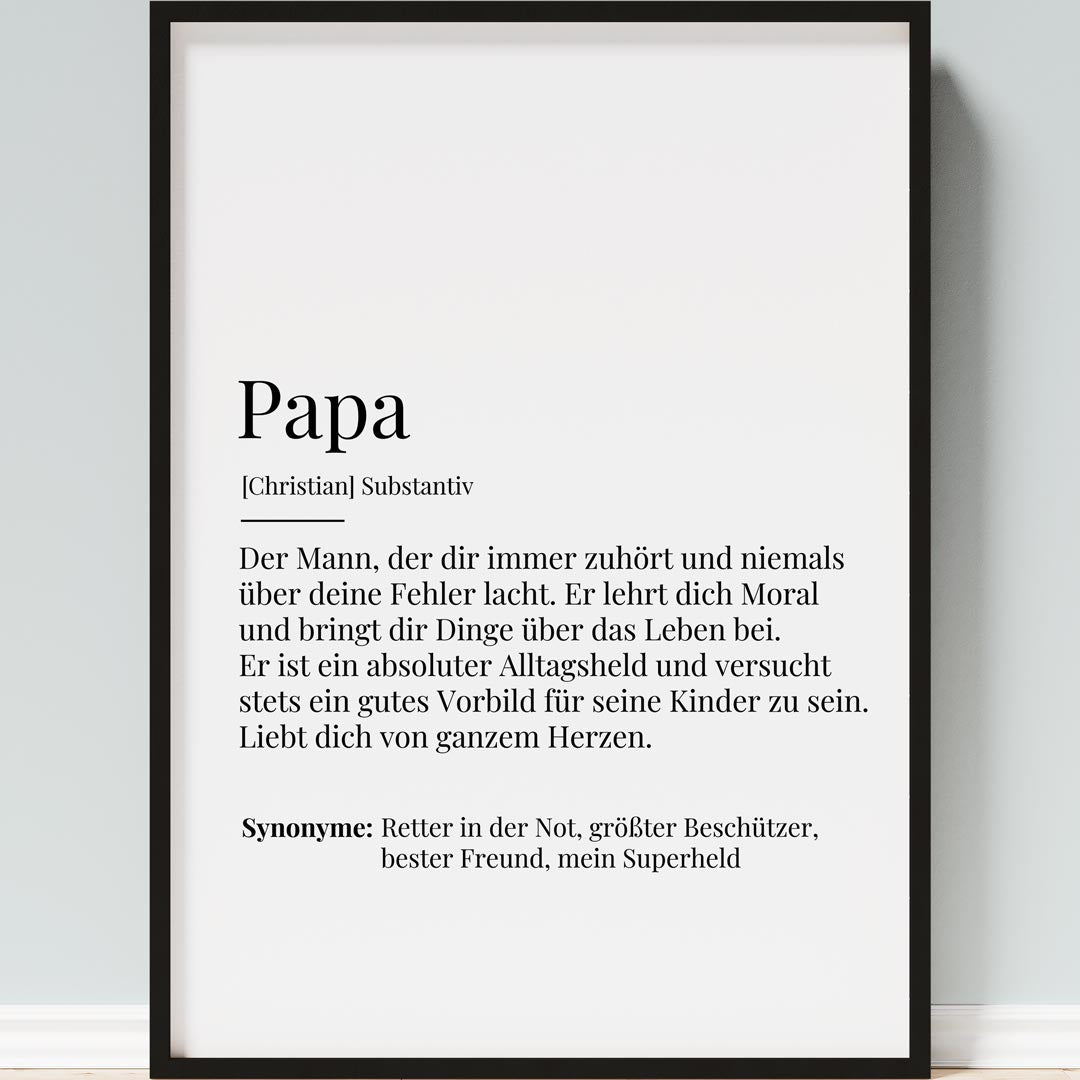 Personalisiertes Definition Papa Poster | MY FAM POSTER