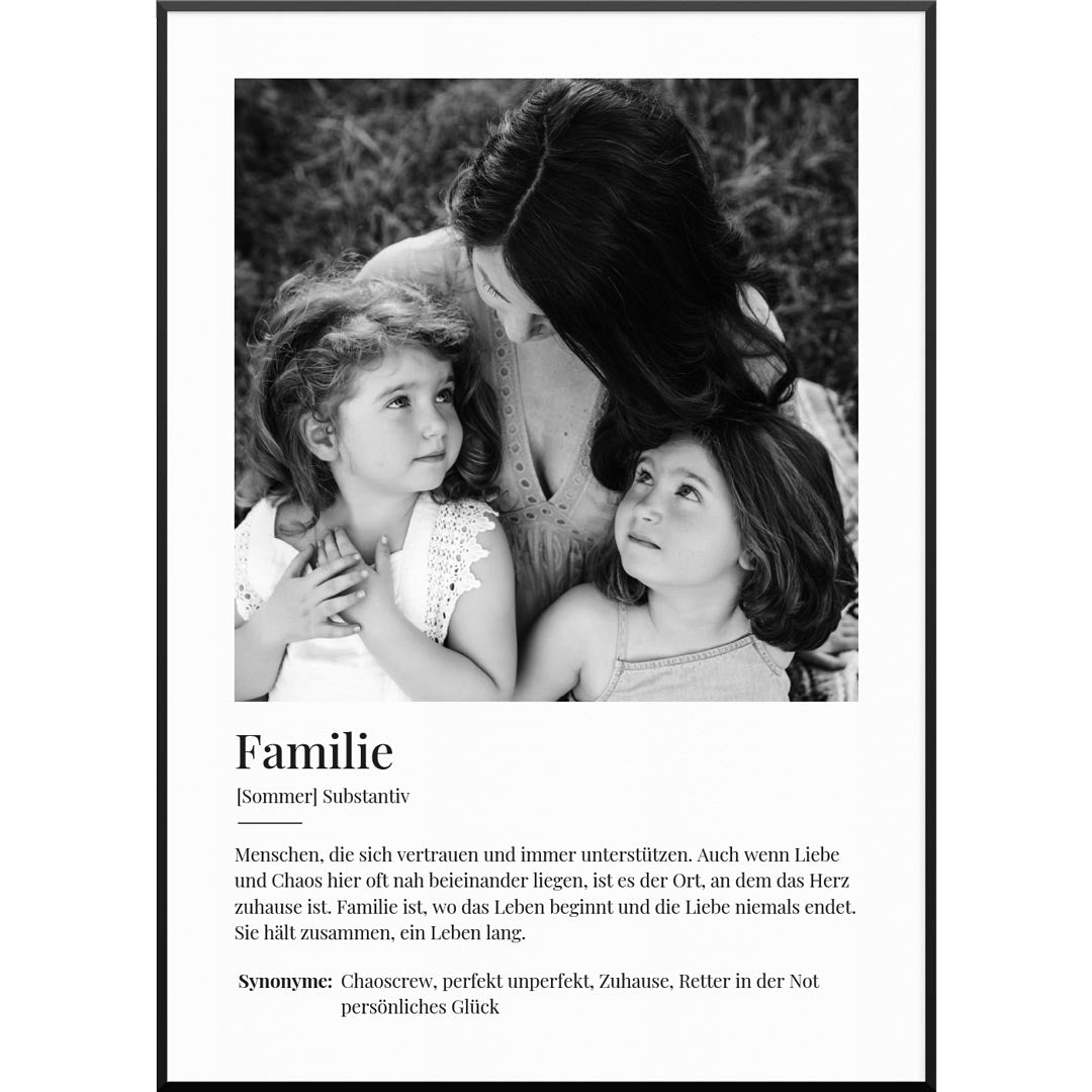 Fotoposter Definition Familie MY FAM POSTER