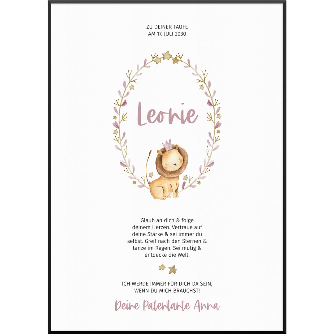 personalisiertes geschenk zur taufe poster