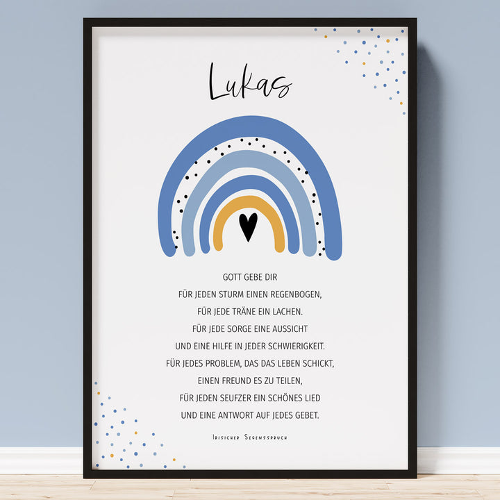 patenbrief poster rainbow no1 geschenk zur taufe