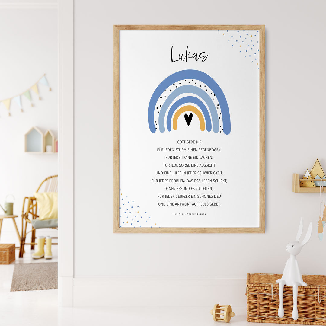 taufgeschenk patenbrief poster rainbow
