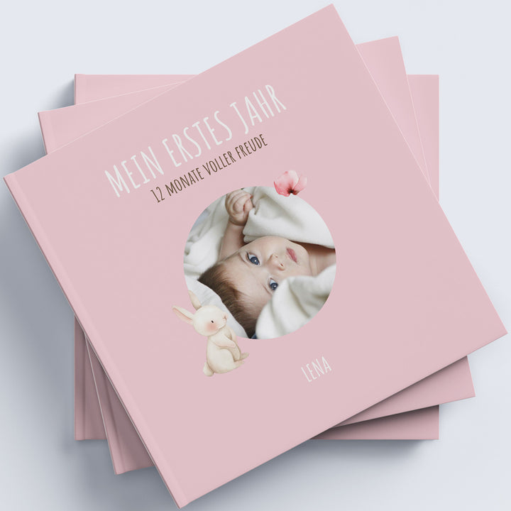 personalisiertes babytagebuch pink