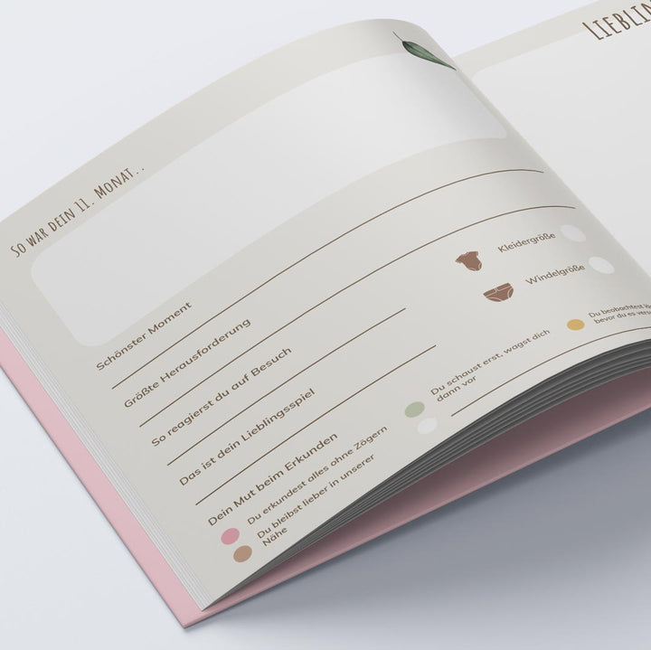 babytagebuch 12 monate personalisiert