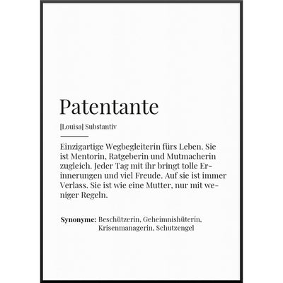 patentante definition bild geschenk
