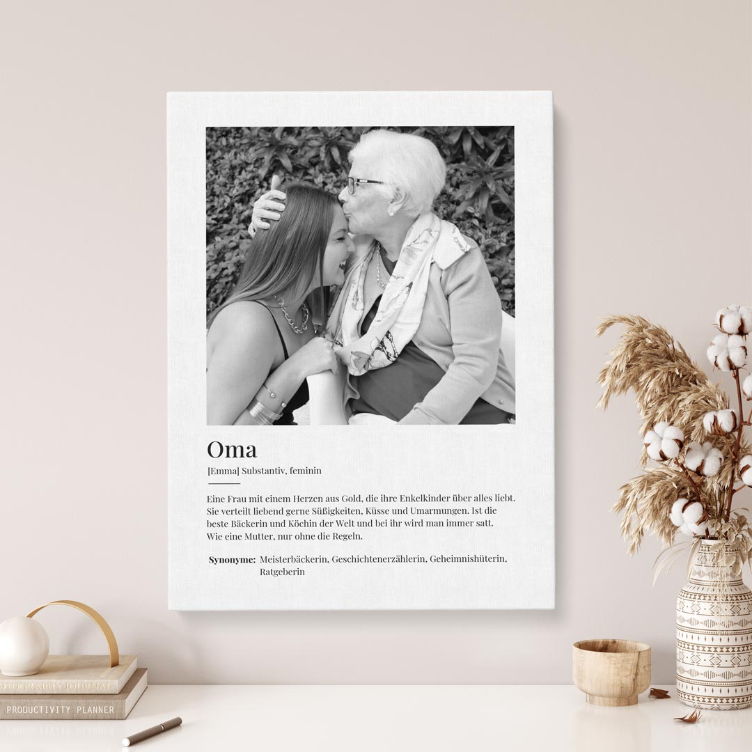 leinwandbild personalisiert definition oma
