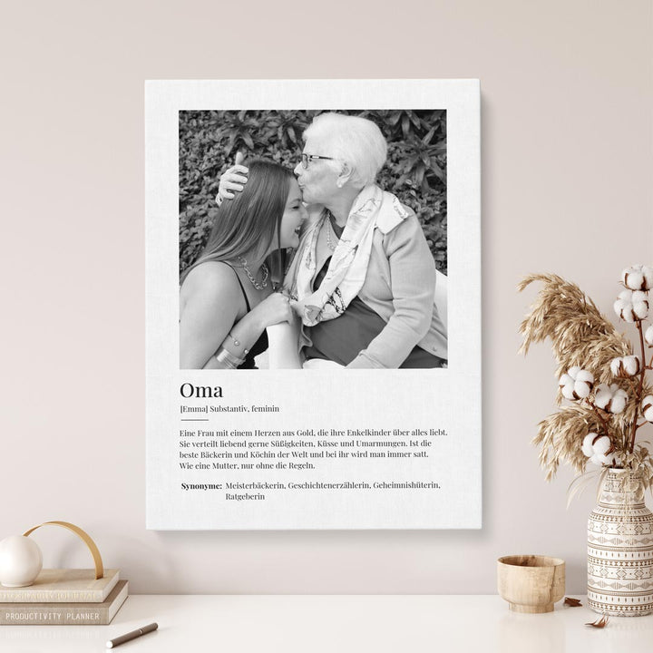 leinwandbild personalisiert definition oma
