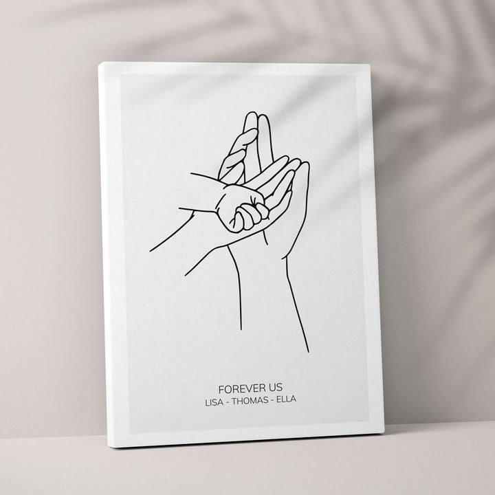 leinwandbild family hands hände geschenk