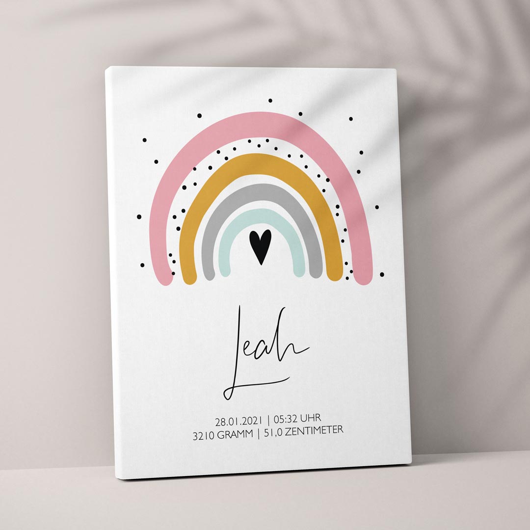 geschenk zur geburt leinwand leinwandbild personalisiert