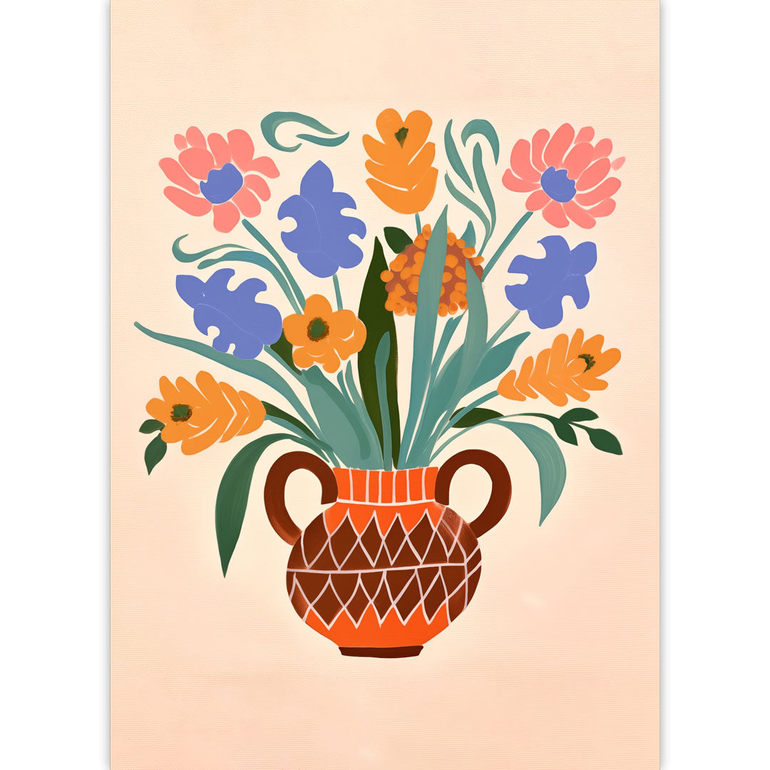 Red Brown Vase Poster