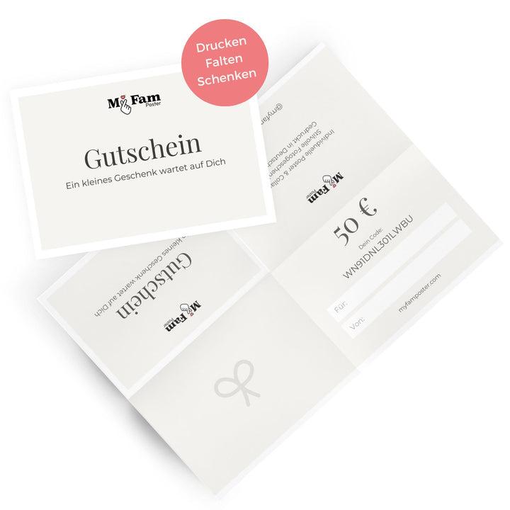 myfamposter geschenkgutschein selbstausdrucken