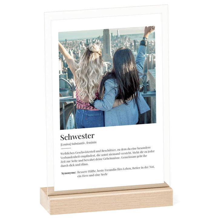 personalisiertes acrylglas geschenk schwester