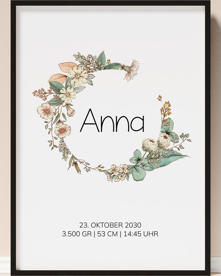 blumenkranz poster personalisiert