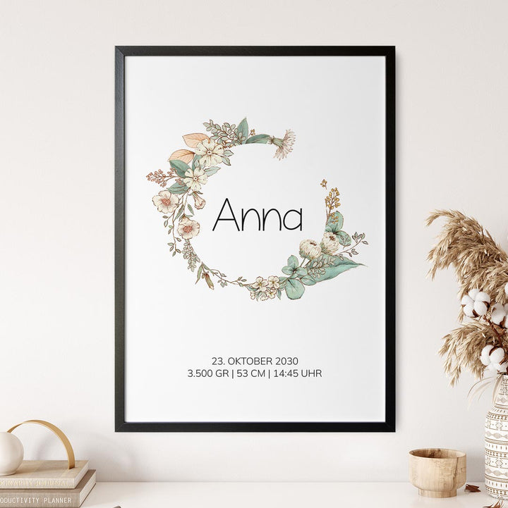 personalisiertes geschenk zur geburt poster
