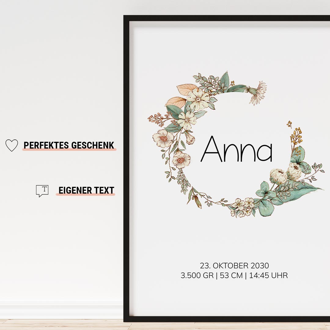 personalisiertes geburtsposter