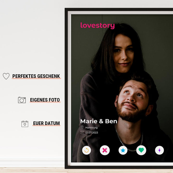 personalisiertes pärchen geschenk poster