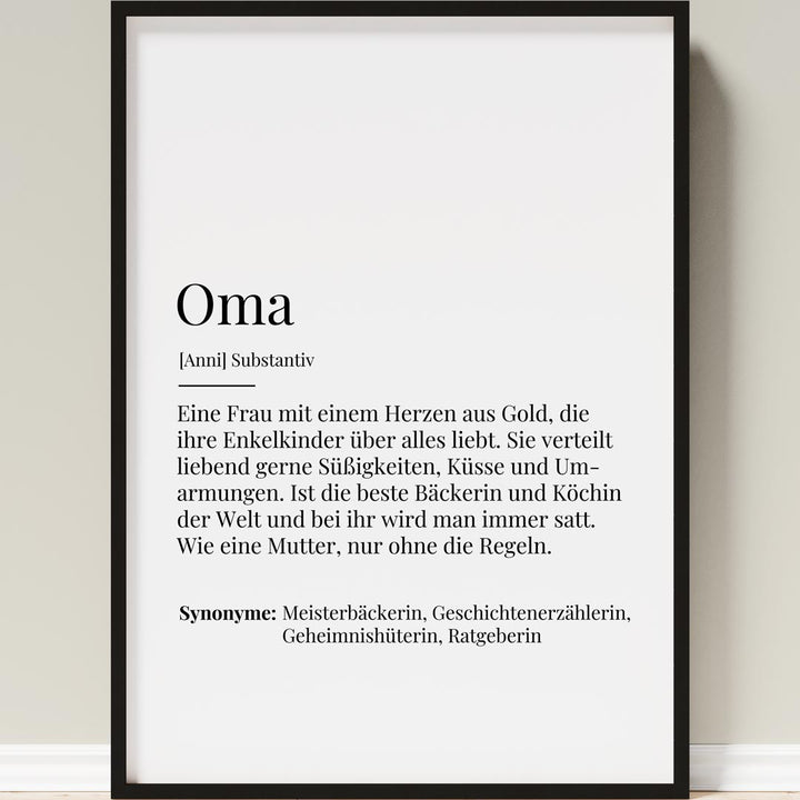 geschenk für oma definition poster