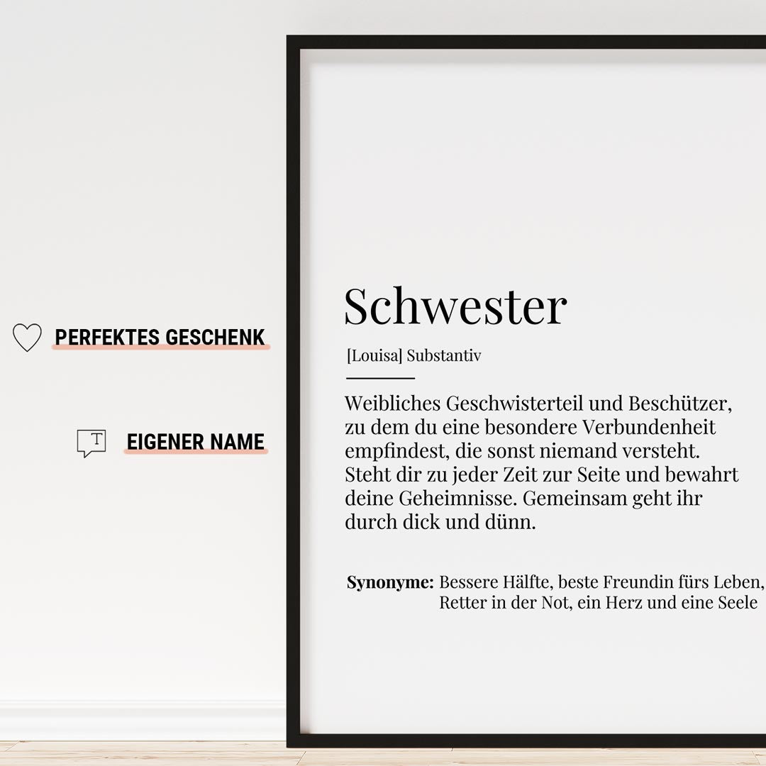 geschenkideen schwester poster