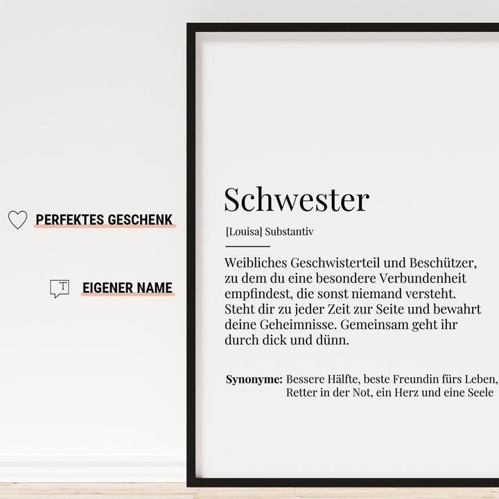geschenkideen schwester poster