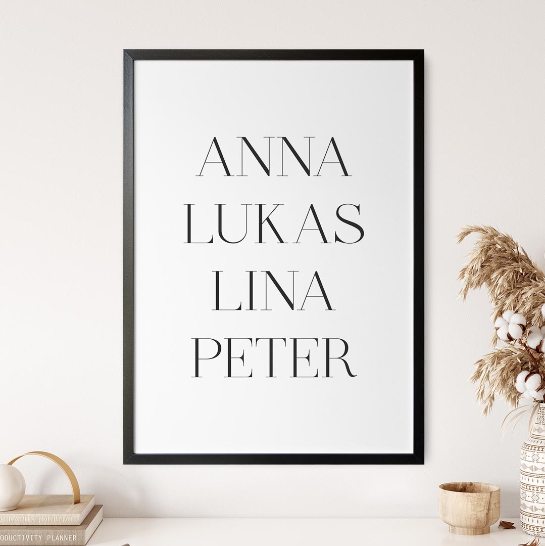 personalisiertes geschenk namensposter