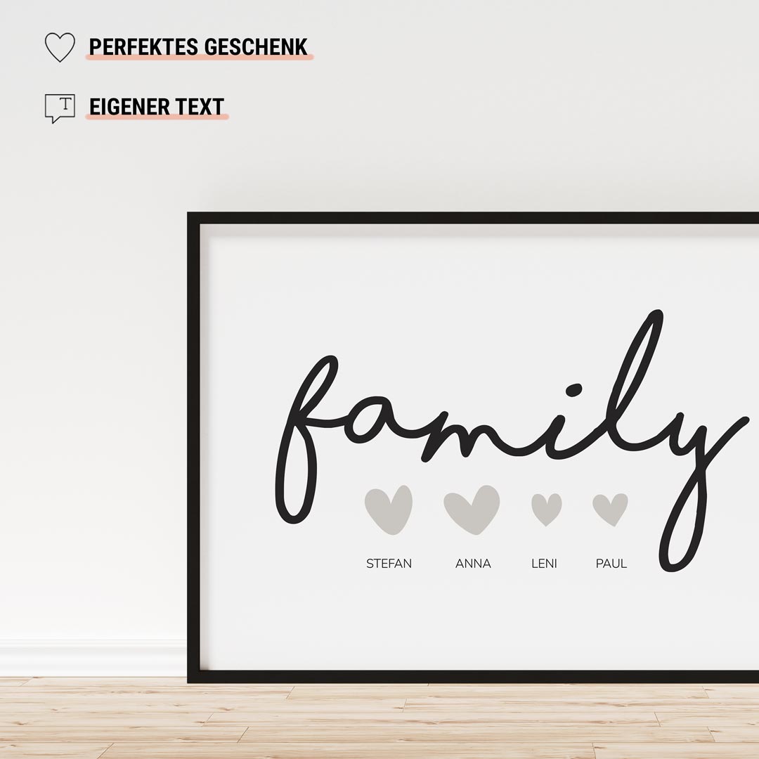 geschenk für familie poster
