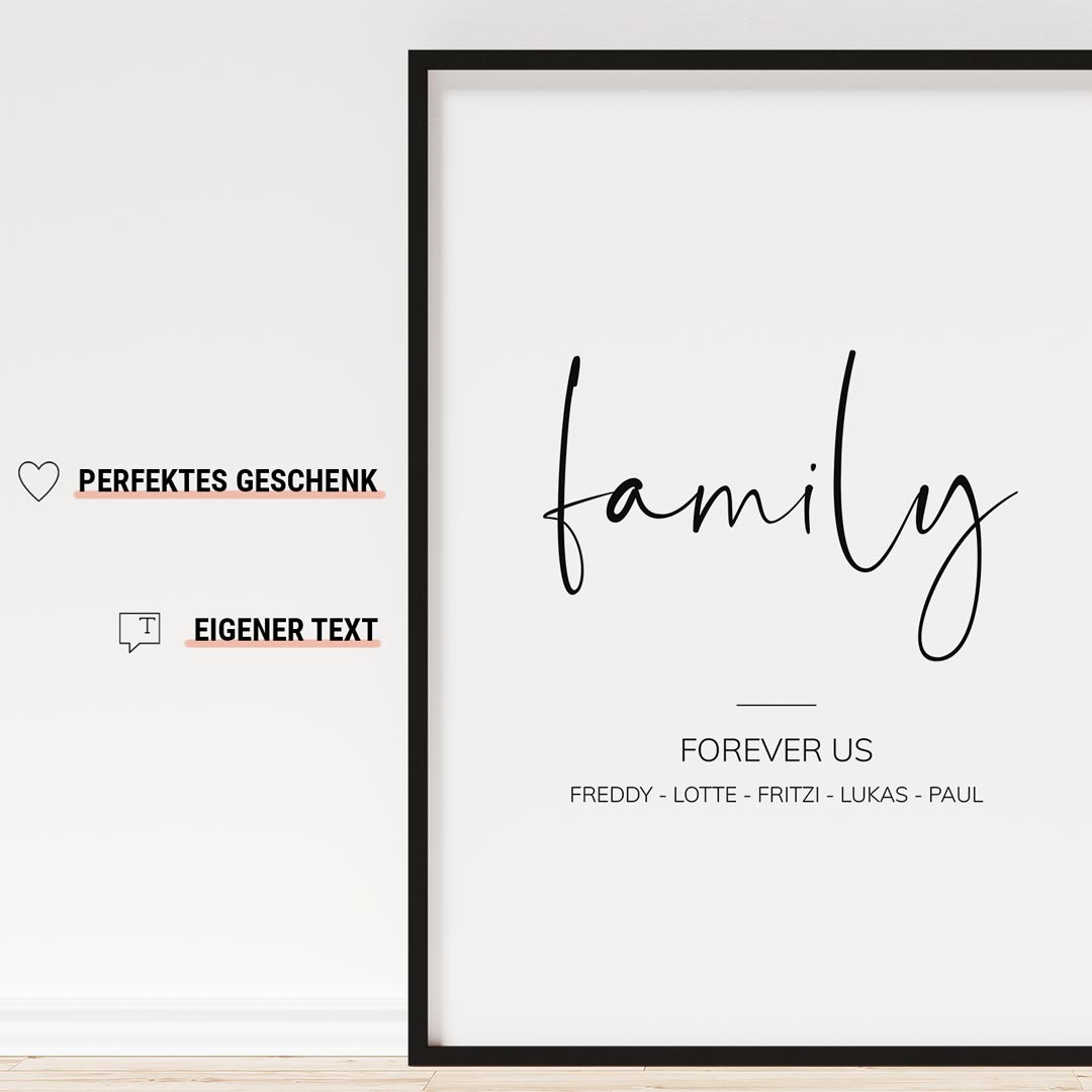 geschenk für familie myfamposter