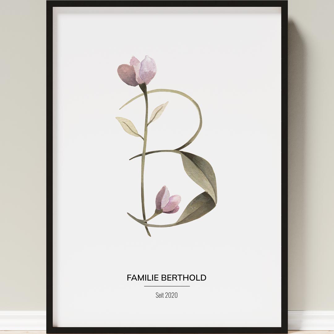 familienposter flower alphabet