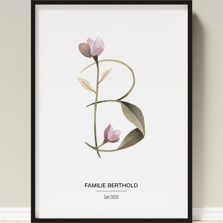 familienposter flower alphabet