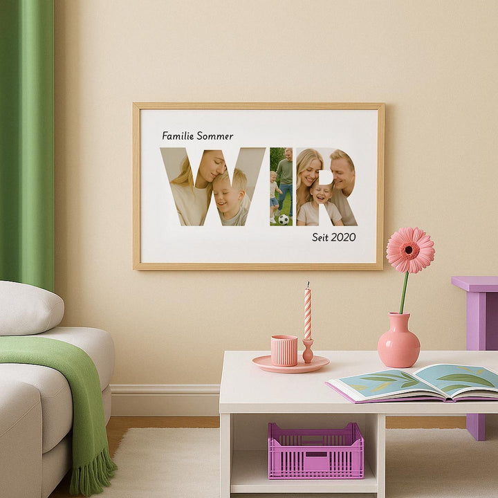 Fotocollage „Wir“ – Personalisierbares Poster für Familien oder Paare