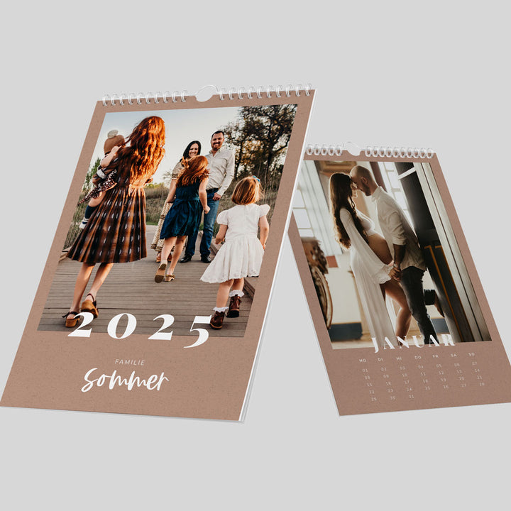 wandkalender fotokalender personalisiert kraftpapier 2025