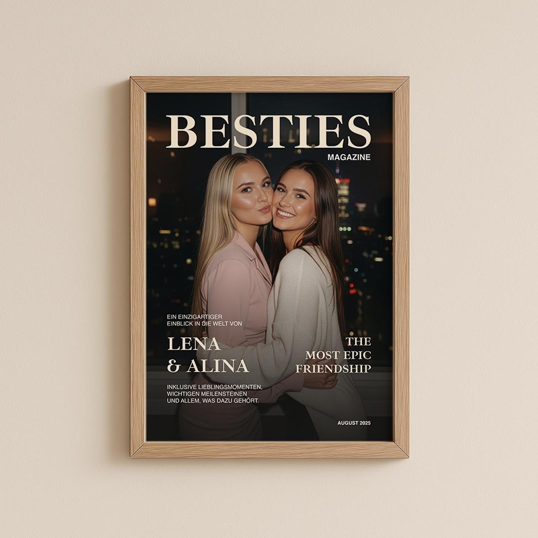personalisiertes beste freundinnen geschenk magazin cover