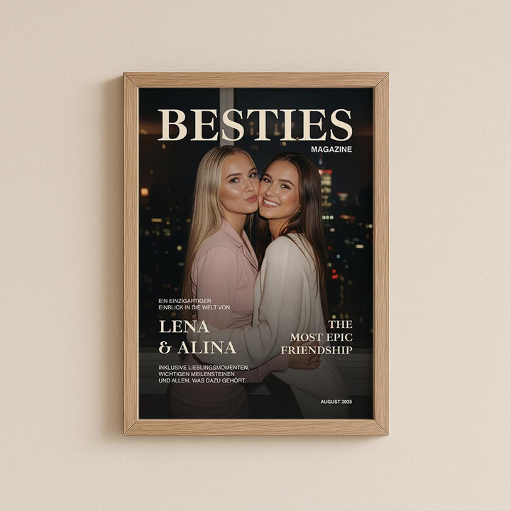 personalisiertes beste freundinnen geschenk magazin cover