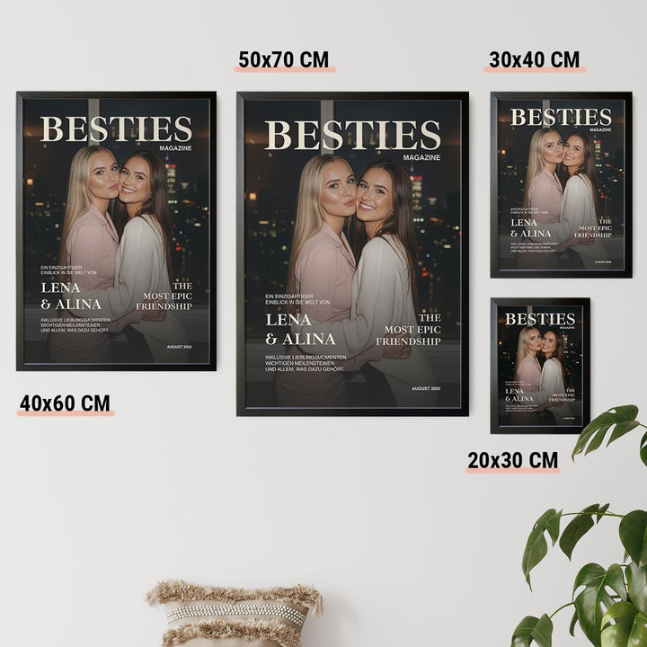 personalisiertes poster beste freundin besties magazine