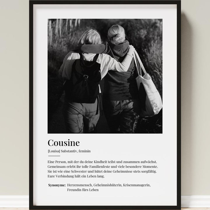 geschenk für cousine poster foto