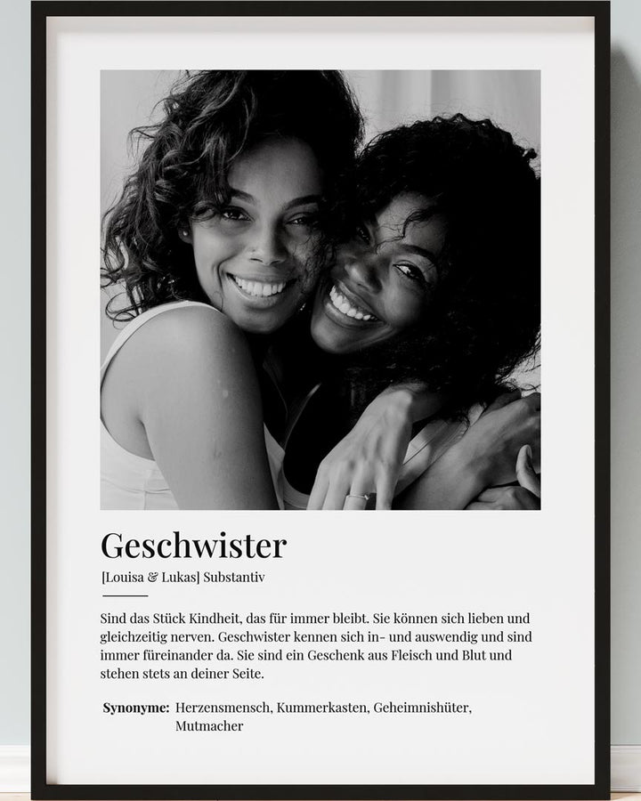 bruder schwester bild personalisiert