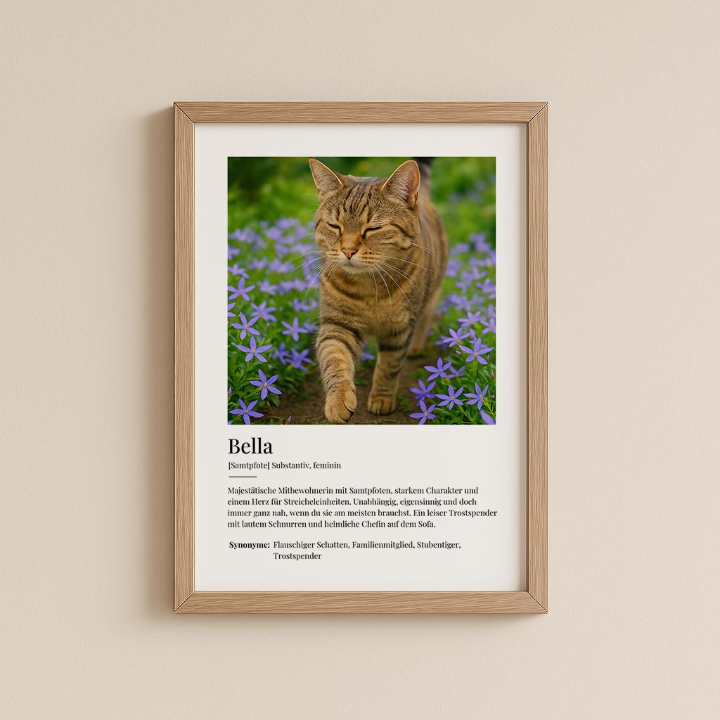 Personalisiertes Katzenposter mit Foto und Definition