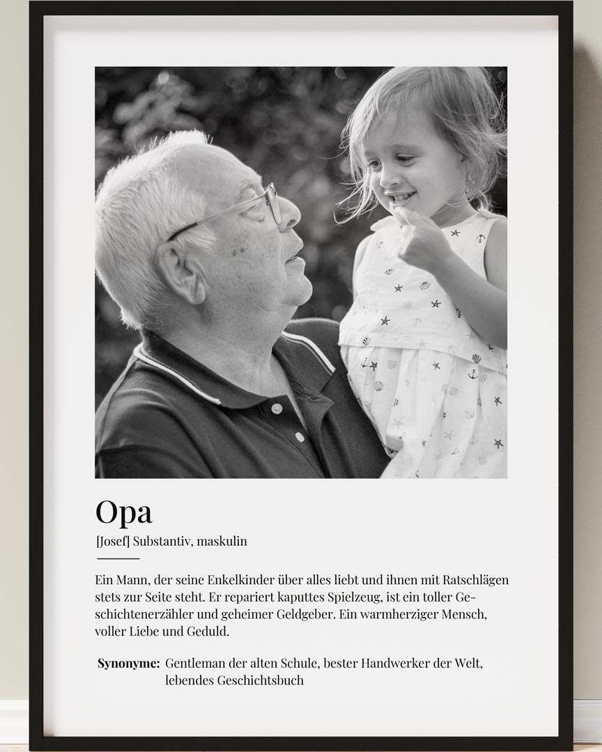 geschenk opa foto bild
