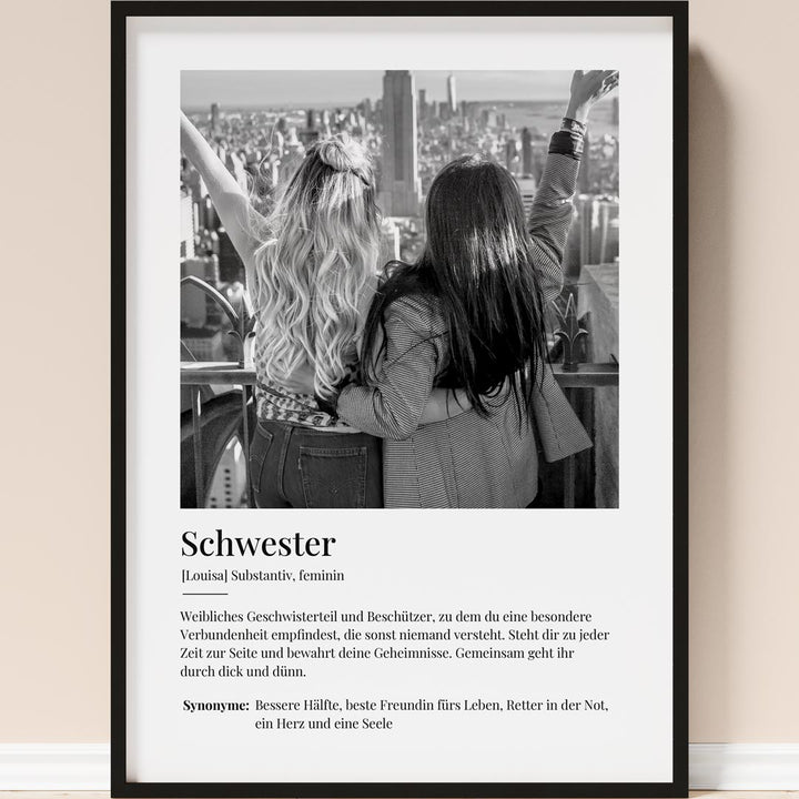 geschenk schwester schwestern poster