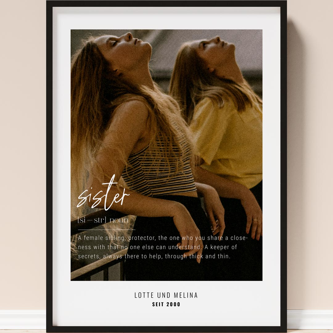 geschenk für schwester poster