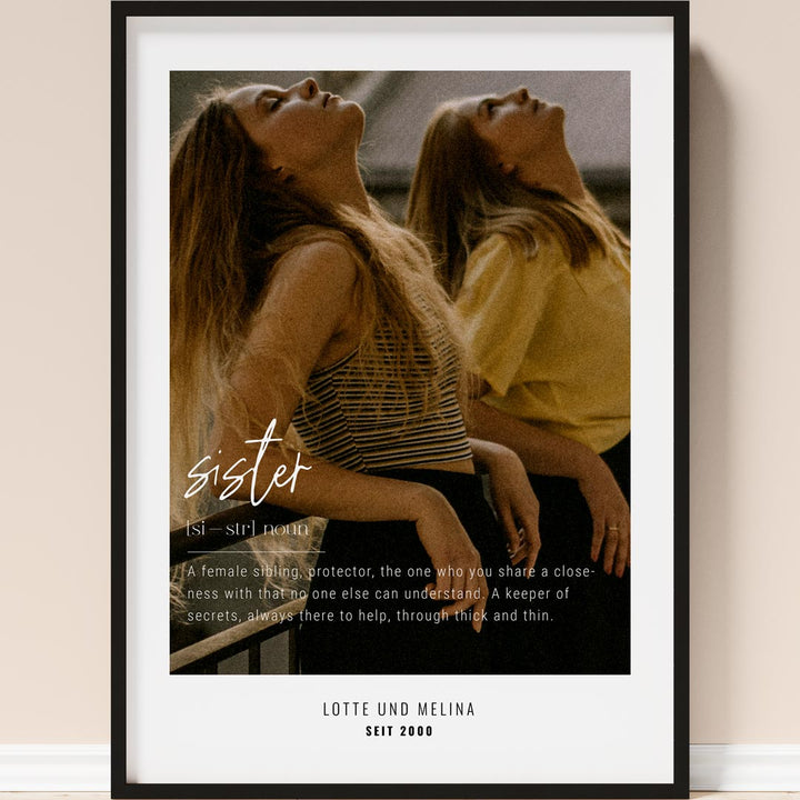 geschenk für schwester poster