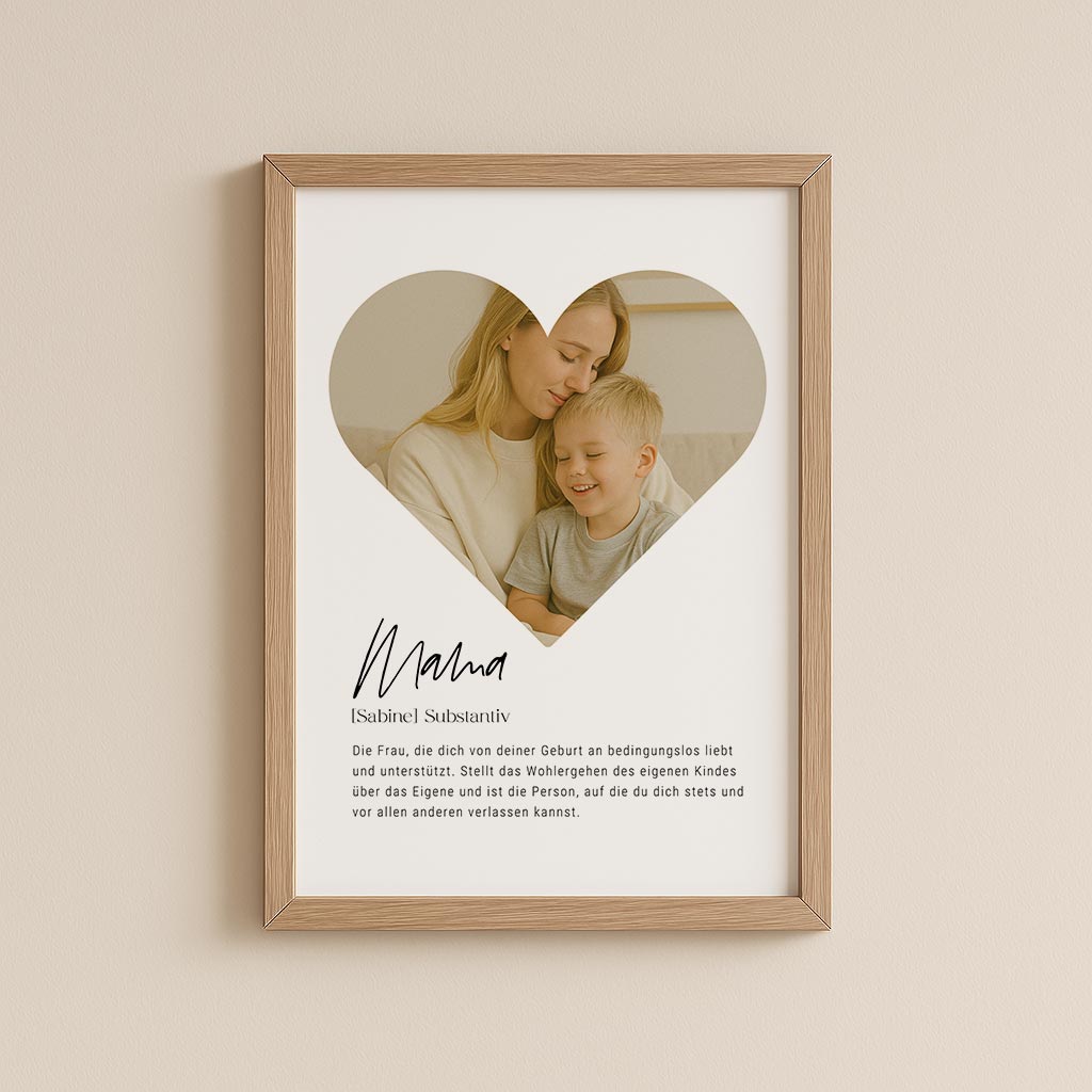 Fotoposter Herz Mama No1 – Definition & Bild im Herzformat