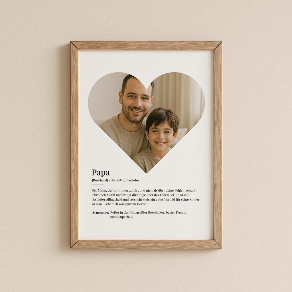 Fotoposter Herz Papa No2 – emotionales Herzbild für Papa