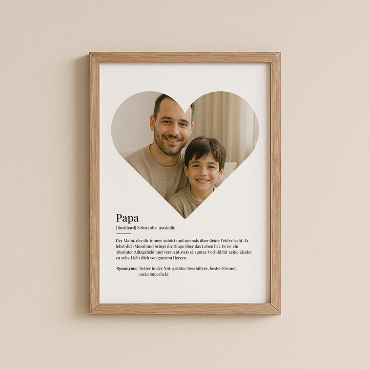 Fotoposter Herz Papa No2 – emotionales Herzbild für Papa