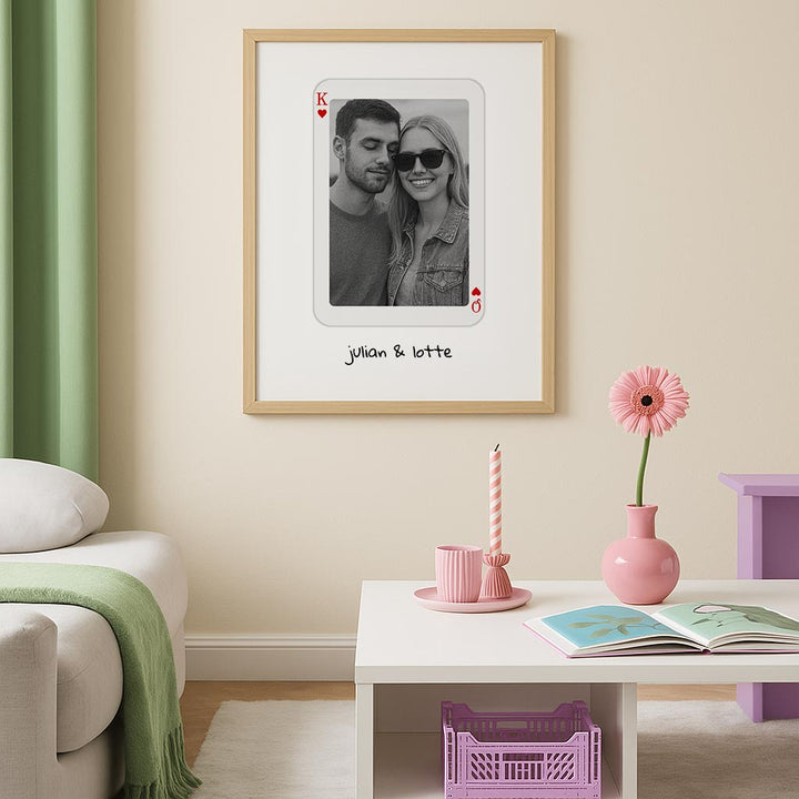 Playing Card Poster mit Foto – King & Queen Motiv für Paare oder Freunde