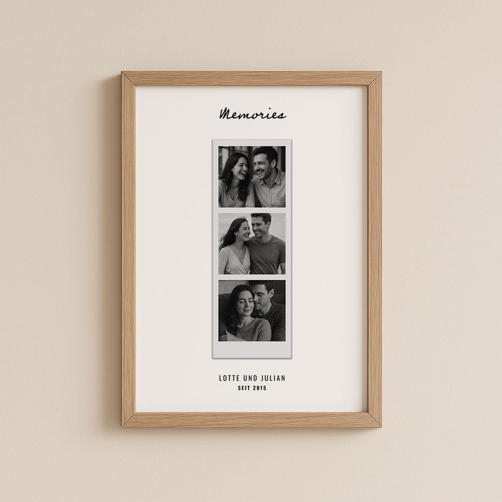 Fotocollage Polaroid Strip – Erinnerungs-Poster im Retro-Look
