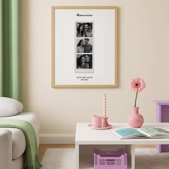 Polaroid Fotocollage mit 3 Bildern – personalisiertes Poster mit Widmung
